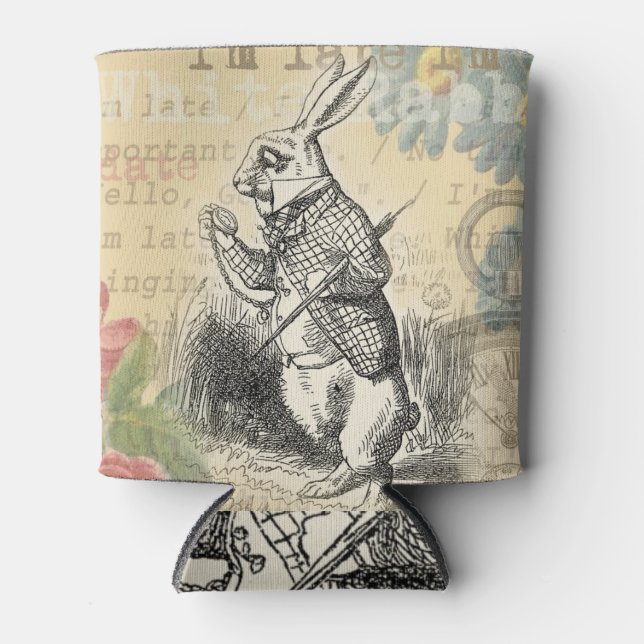 Porta-lata Alice no Coelho Branco na Arte Maravilha (Frente)