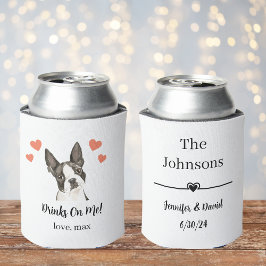 Porta-lata Alicerce Boston Terrier Pet Casamento Lata Resfria