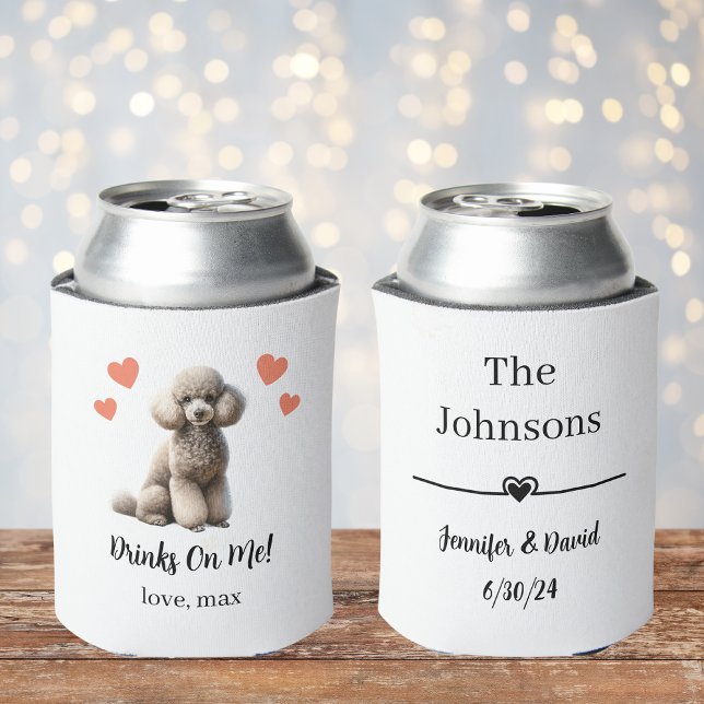 Porta-lata Alicerce de Poodle Personalizado para Casamento de (Criador carregado)