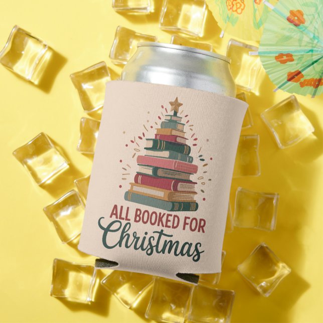 Porta-lata All Booked for Christmas Book Tree Xmas Teacher  (Verão in situ)