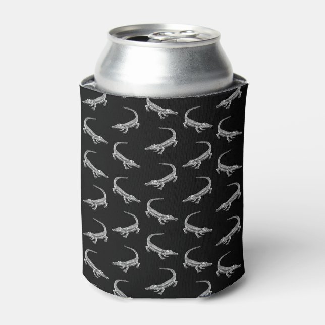Porta-lata Alligator Pattern Vintage Art Alligators Design (Can Front)