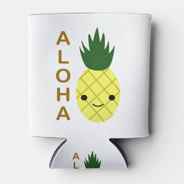 Porta-lata Aloha Cute Kawaii Pineapple (Frente)