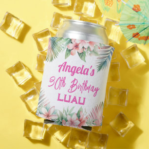 Porta-lata Aloha Luau Aniversário Tropical de Adultos