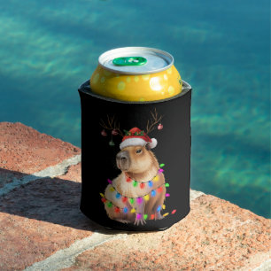 Porta-lata Amante de Capivara Luzes de Natal Cappy Xmas