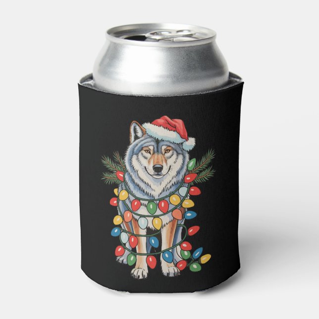 Porta-lata Amantes de os animais das Luzes de Natal do Wolf S (Can Front)