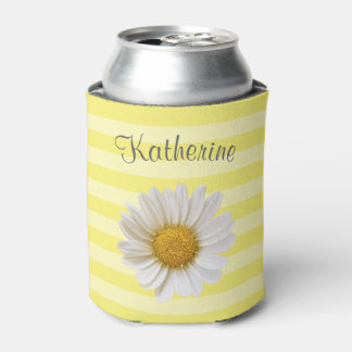 Porta-lata Amarelo branco margarizado personalizado