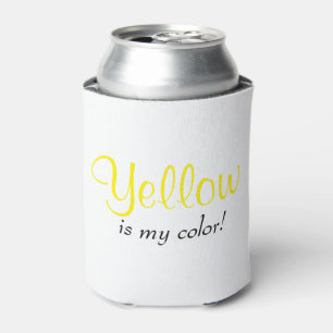 Porta-lata Amarelo é meu texto de tipografia em branco colori