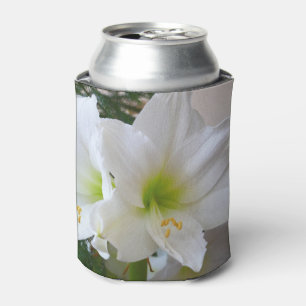 Porta-lata Amaryllis Branca e Árvore de Natal