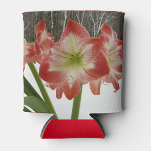 Porta-lata Amaryllis no Feriado Vermelho de Neve Floral de in