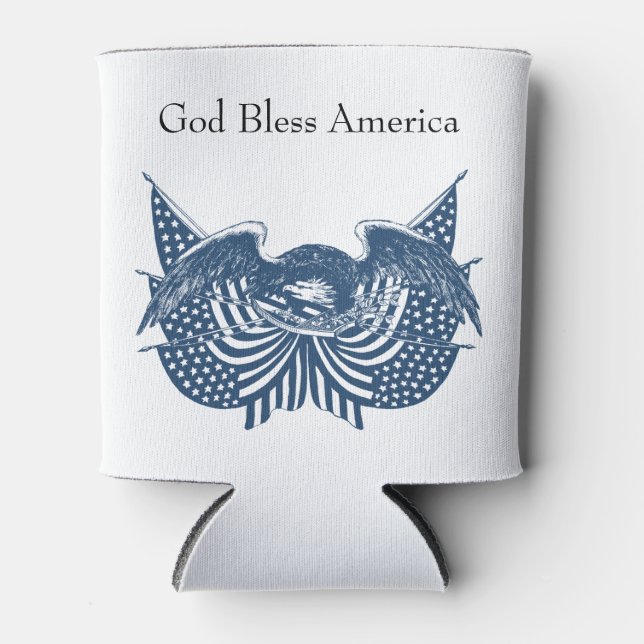 Porta-lata American Eagle Guardando Bandeira Patriótica dos E (Frente)