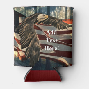 Porta-lata American Flag Bald Eagle