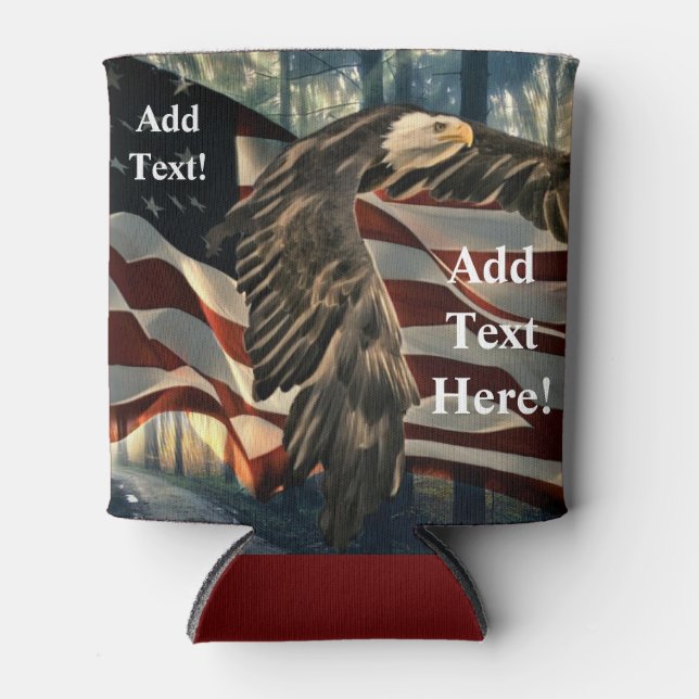 Porta-lata American Flag Bald Eagle (Frente)