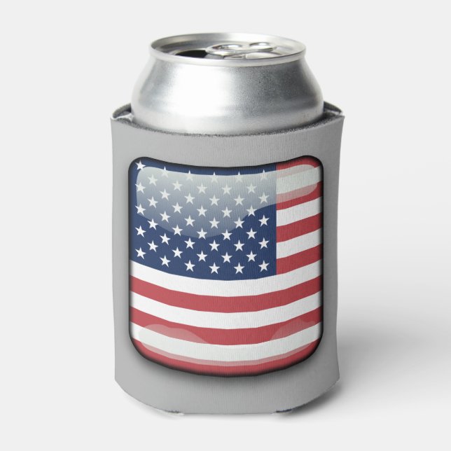 Porta-lata American Flag Drink Cooler, 4 de julho (Can Front)