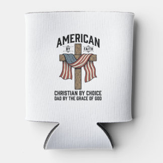 Porta-lata Americano pela Fé Pai Cristão Cruz Patriótica Cam