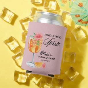 Porta-lata Amor à Primeira Spritz Festa de Noiva Rosa Bege 