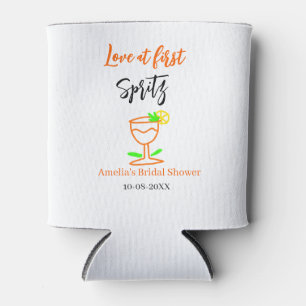 Porta-lata Amor à primeira taça laranja preto chá de noiva gl