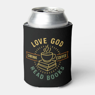 Porta-lata Amor Deus Beba Café Ler Livros Vintage
