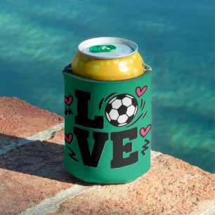Porta-lata Amor Futebol Cute Treinador de Futebol Jogadoras E