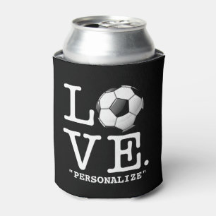 Porta-lata Amor para a bola de futebol lustrosa do futebol