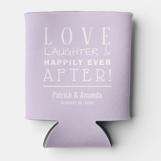 Porta-lata Amor Risos Felizes para Sempre LAVANDA (Frente)