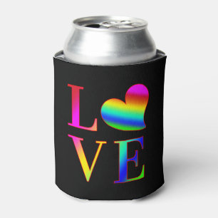 PORTA-LATA AMOR TIPOGRAFIA COLORIDA CORAÇÃO ARCO-ÍRIS