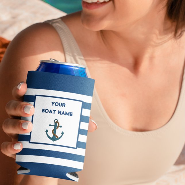 Porta-lata Âncora Lago Nome do Seu Barco (Criador carregado)