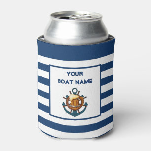 Porta-lata Âncora Lagoa Cerveja Amante Náutico Nome do Seu Ba