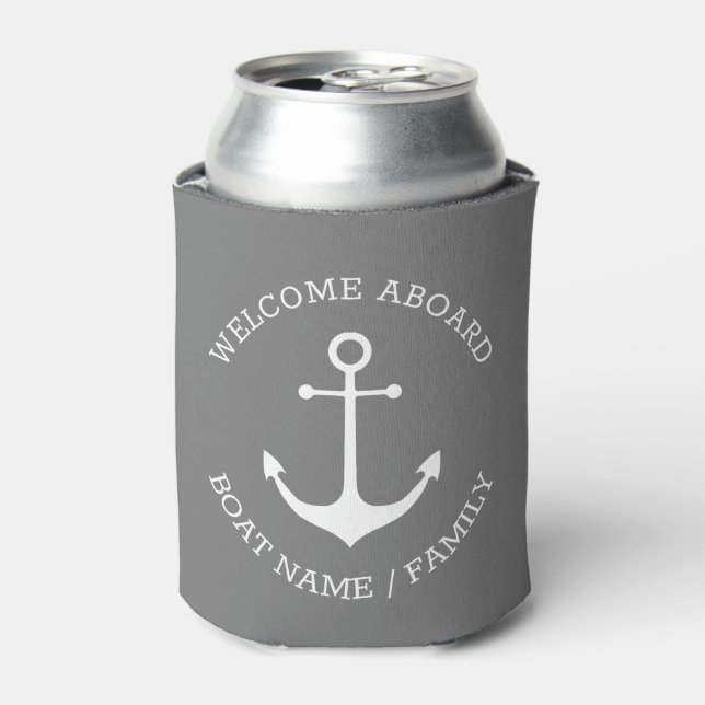 Porta-lata Ancoragem Náutica Nome do Barco Personalizado Bem- (Can Front)