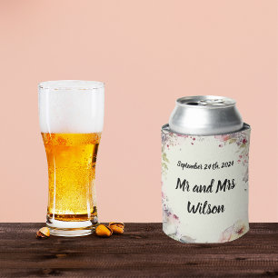 Porta-lata Anel Elegante de Flores de Cores de Água