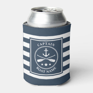 Porta-lata Ângulo Náutico Oar Capitão Boat Nome Blue Strip