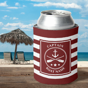 Porta-lata Ângulo Náutico Oar Capitão Boat Nome Red Stripe