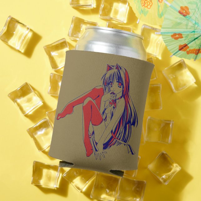 Porta-lata Anime Kawaii, Manga Americana Neko Catgirl (Verão in situ)