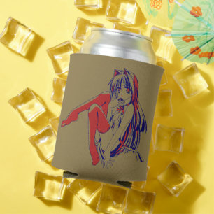 Porta-lata Anime Kawaii, Manga Americana Neko Catgirl