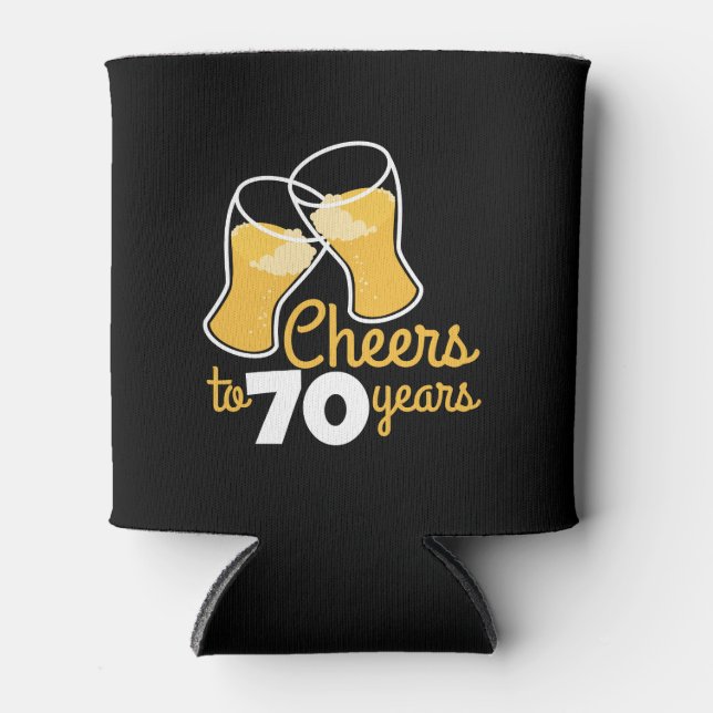 Porta-lata Aniversário aplaude 70 anos Feliz Aniversário Cerv (Frente)