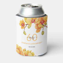Porta-lata Aniversário Botânico da Flor Orquídea Amarela