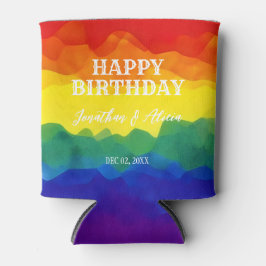 Porta-lata Aniversário Colorido do Arco-Íris Irmão