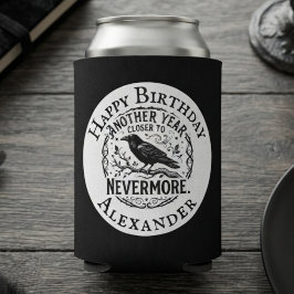 Porta-lata Aniversário Corvo Preto Gótico Nevermore