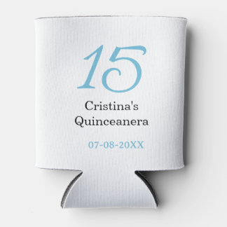 Porta-lata aniversário de 15 anos da quinceanera azul preto l