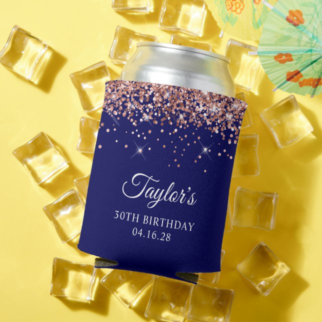 Porta-lata aniversário de 30 anos azul Marinho brilhante Dour (Verão in situ)