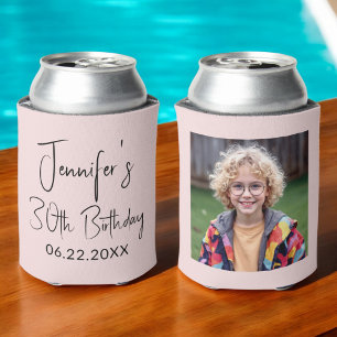 Porta-lata aniversário de 30 anos Blush Pink Instagram Foto