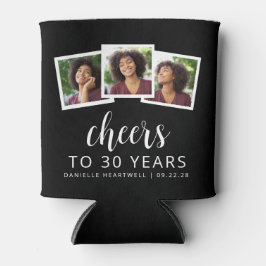 Porta-lata aniversário de 30 anos de 3 Fotos - Letras de Scri