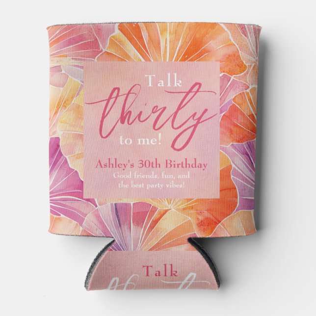 Porta-lata aniversário de 30 anos fala 30 comigo (Frente)
