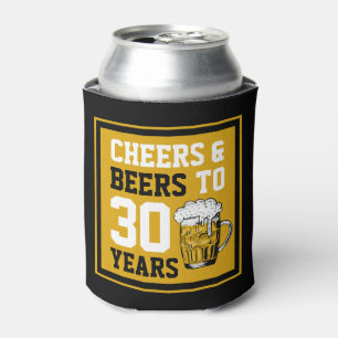 Porta-lata aniversário de 30 anos para saudações e cerveja