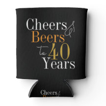 aniversário de 40 anos Cheers e Beers Black Dourad