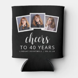 Porta-lata aniversário de 40 anos de 3 Fotos - Letras de Scri