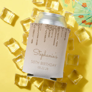 Porta-lata Aniversário de 50 anos com Brilho Dourado Personal