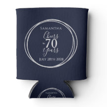 Aniversário de 70 anos Navy Prata Brindes aos 70 A