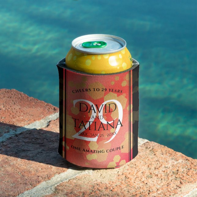 Porta-lata Aniversário de Casamento da Elegante 29 Garnet (Piscina in situ)