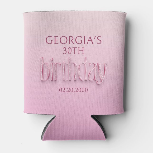 Porta-lata Aniversário de Ouros Rosa (Frente)