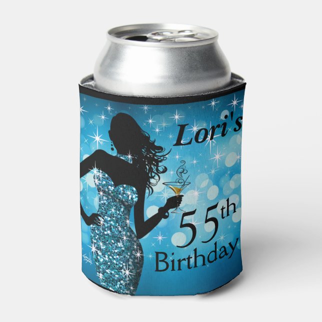 Porta-lata Aniversário do Bombshell Glitter Bling Sparkle | a (Can Front)